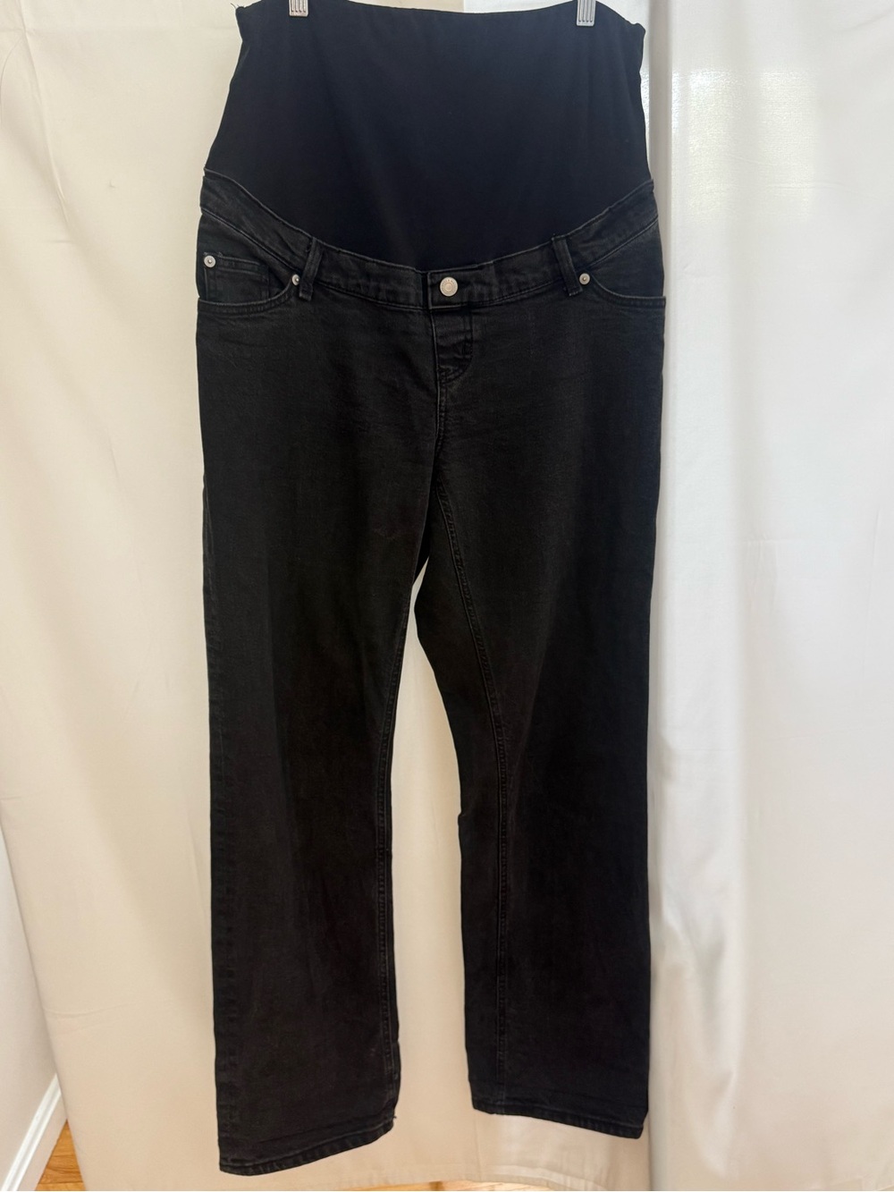 Black Maternity Jeans with Over-the-Belly Panel